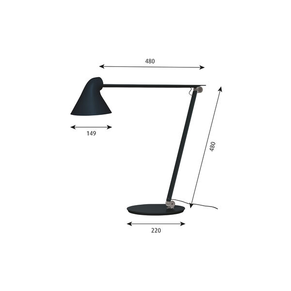 NJP bordslampa, svart, Louis Poulsen