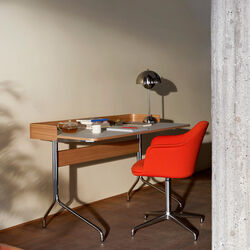 Pavilion Desk AV17, charcoal/walnut/chrome, &Tradition