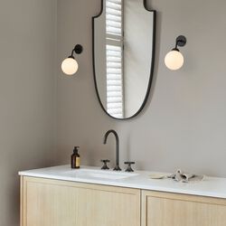 Apiales Hard-wired Wall Lamp, satin black/opal, Nuura