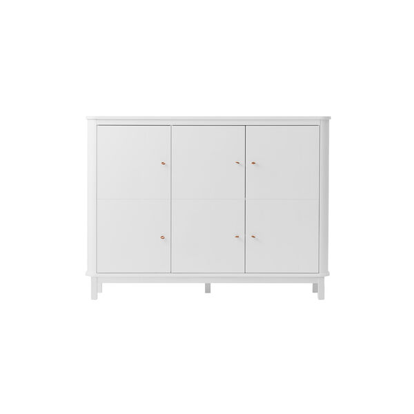 Wood Multi Cupboard 3 Doors, white, Oliver Furniture