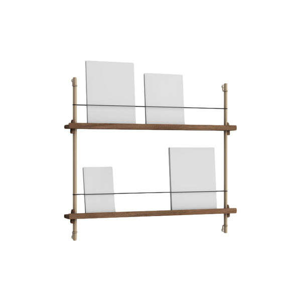 Magazine Shelving Small, smoked oak/warm grey, MOEBE