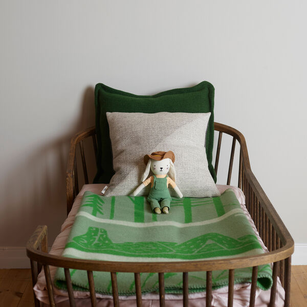 CROCODILE Half Size Throw, green/natural, Røros Tweed