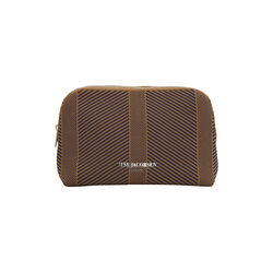 Knitted Makeup Bag, dark indigo buckthorn brown, Ilse Jacobsen Hornb&aelig;k