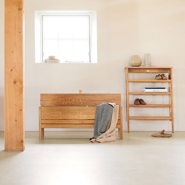 A Line Storage Bench, oak A Line Storage Bench, oak, Form & Refine