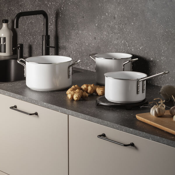 White Line pot set Ceramic Slip-Let&reg; coating 3 deler, Eva Trio