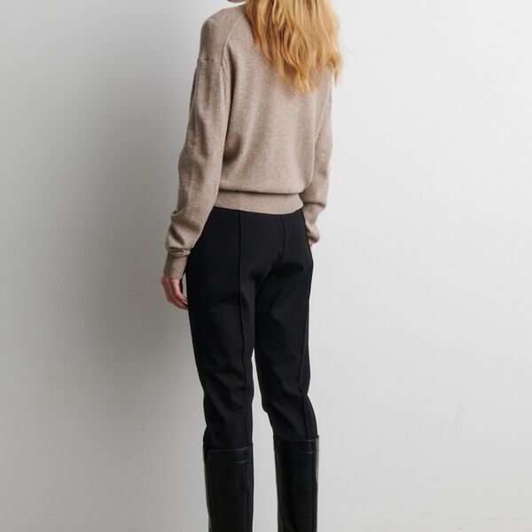 Longo Knit LS Collar, mid brown melange, Second Female