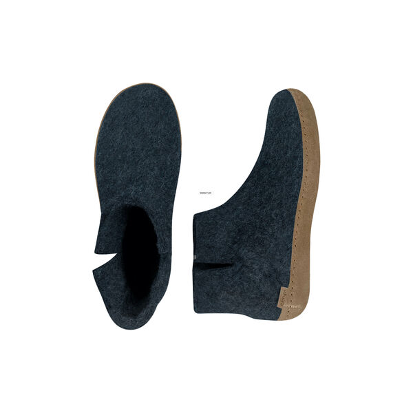 Filttofflor höga, denim, Glerups