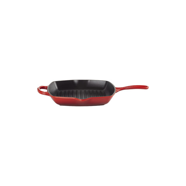 Signature gjutj&auml;rn kvadratisk grillpanna 26 cm, cerise, Le Creuset