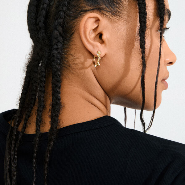 HADLEY örhängen, guldpläterade, Pilgrim