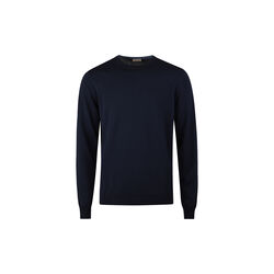 Pullover Knitted Crew Neck With Patch Merino Wool, navy, Stenstr&ouml;ms