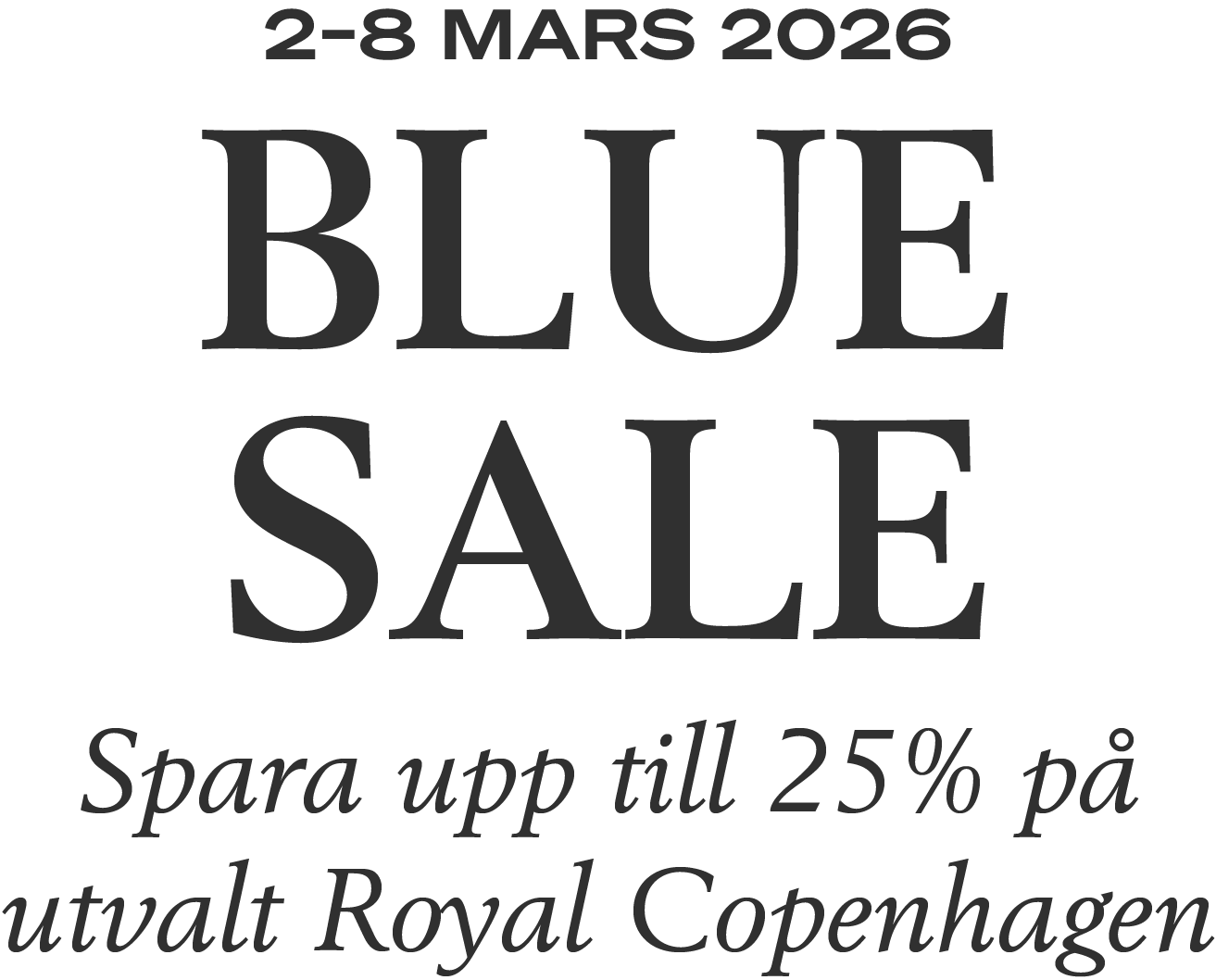 Köp Royal Copenhagen Blue Sale hos Illums Bolighus